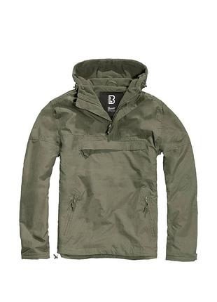Армійська водонепроникна куртка анорак з капюшоном brandit (олива) l