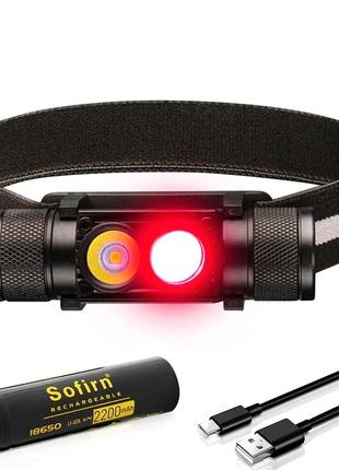 Тактический налобный фонарь sofirn h25lr с красным светом 660лм trn