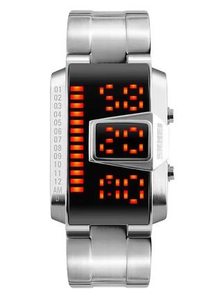 Мужские оригинальные часы skmei 1179 (серебристые) стильные наручные часы для мужчин