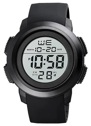 Спортивные мужские часы skmei 1719 (черные с белым) стильные наручные часы для мужчин