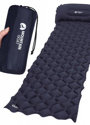Надувной коврик (каримат) mountain goat 190 x 58 x 5 см mg0012 navy blue trn