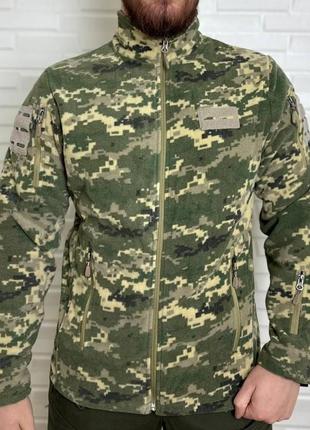 Мужская флисовая кофта flas polar с велкро под шевроны и патчи пиксель, m кофта флиска для военных