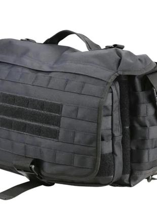 Тактична плечова сумка operators grab kombat tactical 25л з підсумком чорний