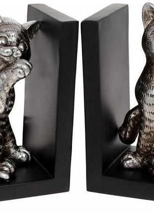 Декоративный держатель для книг "котики" 25х9х17см, полистоун, стальной trnk