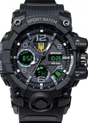 Годинник чоловічий наручний sanda peremoga (чорний) стильний наручний годинник для чоловіків