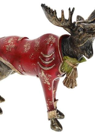Декоративная статуэтка "лось в красном пиджаке" 30х15.5х27см trnk