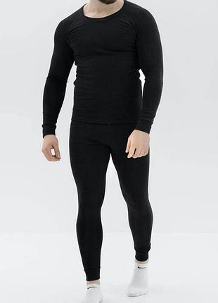 Мужское зимнее термобелье thermal на флисе (черный) xl trnk