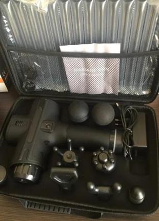 Ударний перкусійний масажер тригерних точок massage gun 2600 mah (8 насадок, 20 швидкостей)