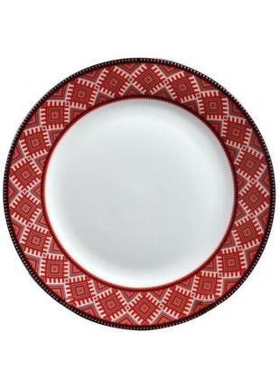 Набір 6 десертних тарілок "вишиванка червоний ромб" ø 17.5 см trnk