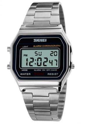 Мужские часы skmei popular silver стильные наручные часы для мужчин