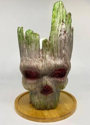 Горшочек для цветов и канцелярии грут groot g11 череп + круглая подставка подставка горшок цветочный
