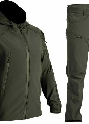 Тактичний чоловічий костюм softshell spartan демісезонний (olive) розмір - l