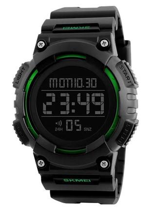 Чоловічий наручний годинник skmei 1248 (чорний з зеленим)