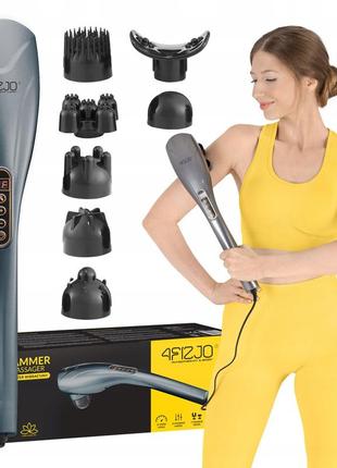 Ручний вібраційний масажер для тіла 4fizjo long stick 7 в 1 4fj0555 grey trn