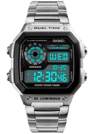 Мужские часы skmei 1335 ripple silver стильные наручные часы для мужчин
