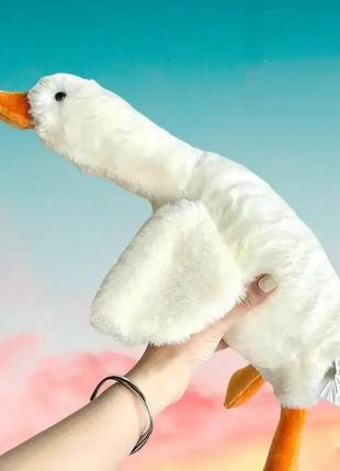 М'яка іграшка гусак обіймашка-антистрес 50 см (білий) trnk