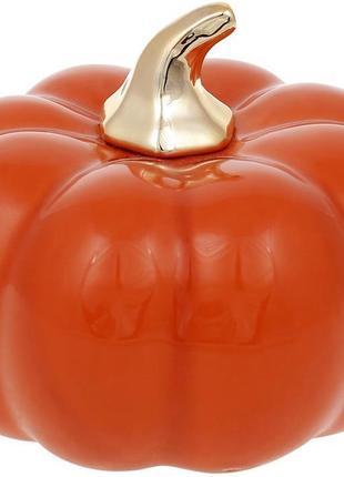 Порцелянова фігурка "гарбуз" 13х13х10.5 см, оранжевий глянець із золотом trnk