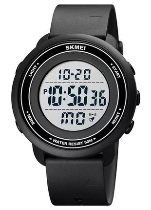 Спортивний чоловічий годинник skmei 1736 (чорний з білим циферблатом) стильний наручний годинник для чоловіків