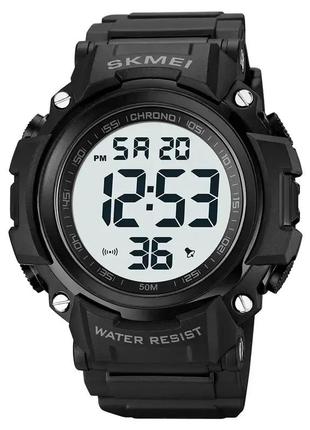 Мужские спортивные часы skmei 1886 (черные с белым) стильные наручные часы для мужчин