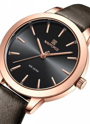 Классические кварцевые часы naviforce beauty golden стильные наручные часы для женщин