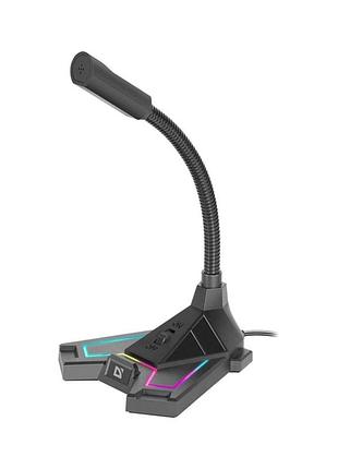 Мікрофон для стриму defender pitch gmc 200 3.5 мм led (кабель 1.5 м) чорний trnk