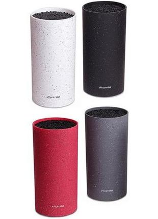 Колода для ножів kamille brash stand 22 см пластикова кругла trnk