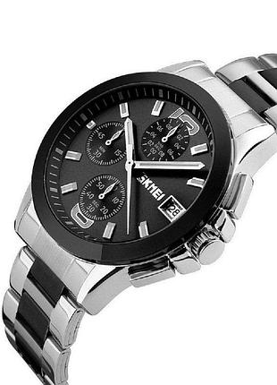 Мужские часы skmei 9126 с хронографом черный стильные наручные часы для мужчин