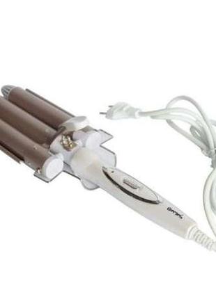 Потрійна плойка (щипці для волосся) керамічне покриття gemei gm 1988