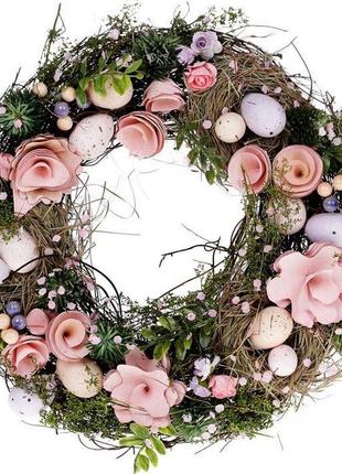 Вінок великодня "рожеві квіти" ø31 см trnk