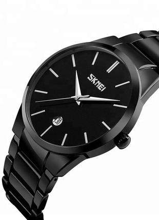 Чоловічий годинник skmei 9140 чорні з чорним циферблатом