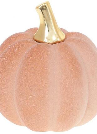 Керамічна фігурка "гарбуз" із цукровим покриттям, 13х13х14 см, жовтогарячий із золотом trnk