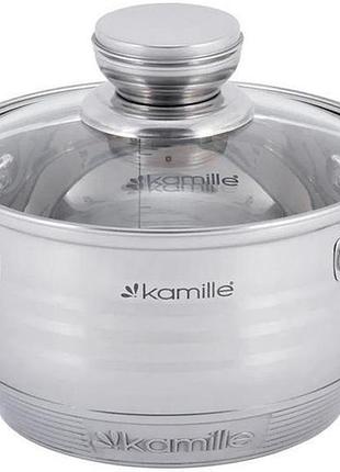 Кастрюля kamille desiree 3л из нержавеющей стали с 9-слойным индукционным дном