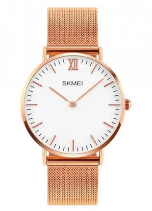 Женские ультратонкие часы skmei 1182 cruize золотистый стильные наручные часы для мужчин