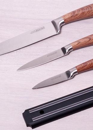Набор 3 кухонных ножа kamille aubrieta на магнитной планке trnk