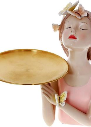 Підставка для прикрас "метелики" 18х15.5х27 см, полістоун, рожевий trnk