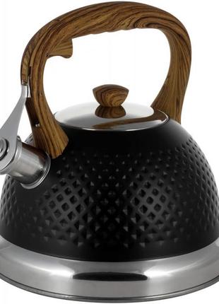 Чайник kamille whistling kettle black 2.7 л неіржавка сталь зі свистком trnk