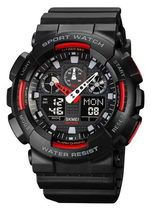 Часы мужские наручные skmei 1832 (черный с красным) стильные наручные часы для мужчин