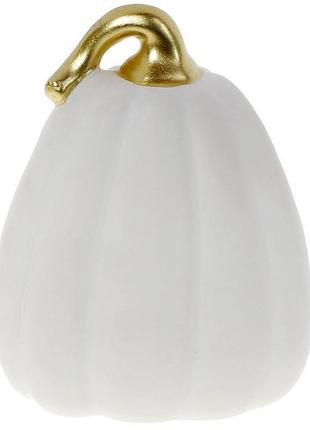 Порцелянова фігурка "гарбуз" 9х5х12 см, білий глянець із золотом trnk