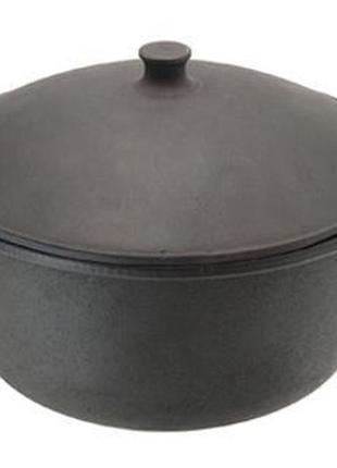Каструля чавунна "наша майстерня" 2 л з чавунною кришкою, казан trnk