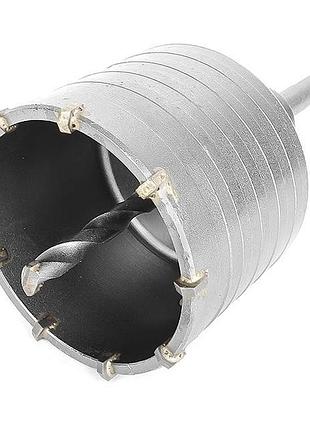 Комплект: сверло корончатое по бетону 75мм + переходник sds plus 100мм intertool sd-7075 trn