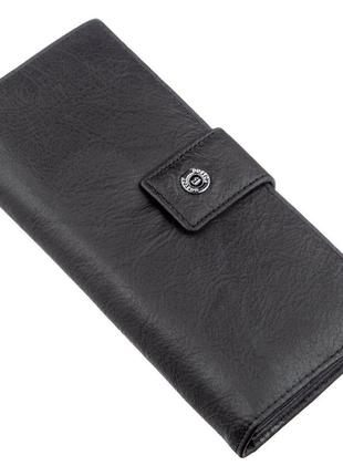 Жіночий гаманець із монетницею на блискавці boston 18849 чорний стильний гаманець-шумка для жінок