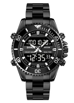 Чоловічий годинник skmei 1850 (чорний) стильний наручний годинник для чоловіків