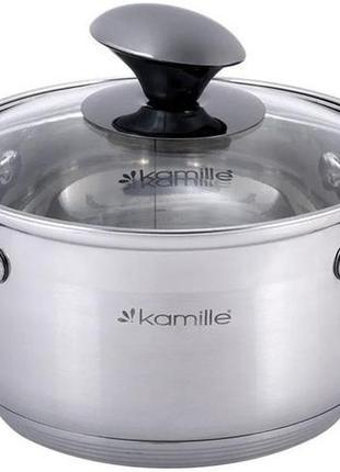 Каструля kamille groningen 5 л із неіржавкої сталі з 5-шаровим індукційним дном кухонна каструля для плити