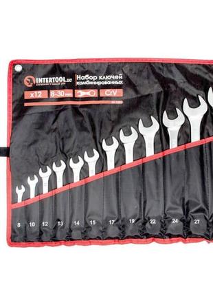 Набор комбинированных ключей, 12шт. 8-30мм intertool ht-1251 trn