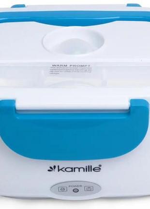 Ланчбокс kamille snack 450 мл + 650 мл з підігрівом (220v), блакитний лоток контейнер для їжі