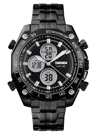 Мужские наручные классические часы skmei 1302 (черный с белым) стильные наручные часы для мужчин