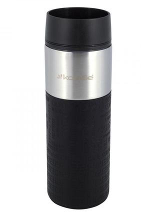 Термокружка kamille cortado 420мл, нержавеющая сталь, черный мини-термос кружка