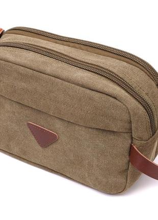 Мужская барсетка на два отделения из качественного текстиля vintage 22231 оливковый стильная сумка для мужчин