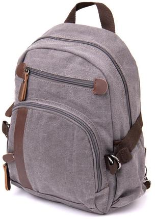 Рюкзак текстильный унисекс vintage 20601 серый стильный практичный рюкзак