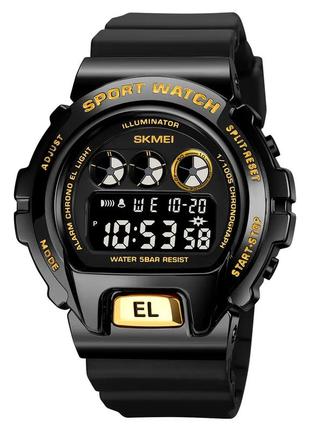 Мужские наручные часы skmei 1905 черный с золотистым стильные наручные часы для мужчин